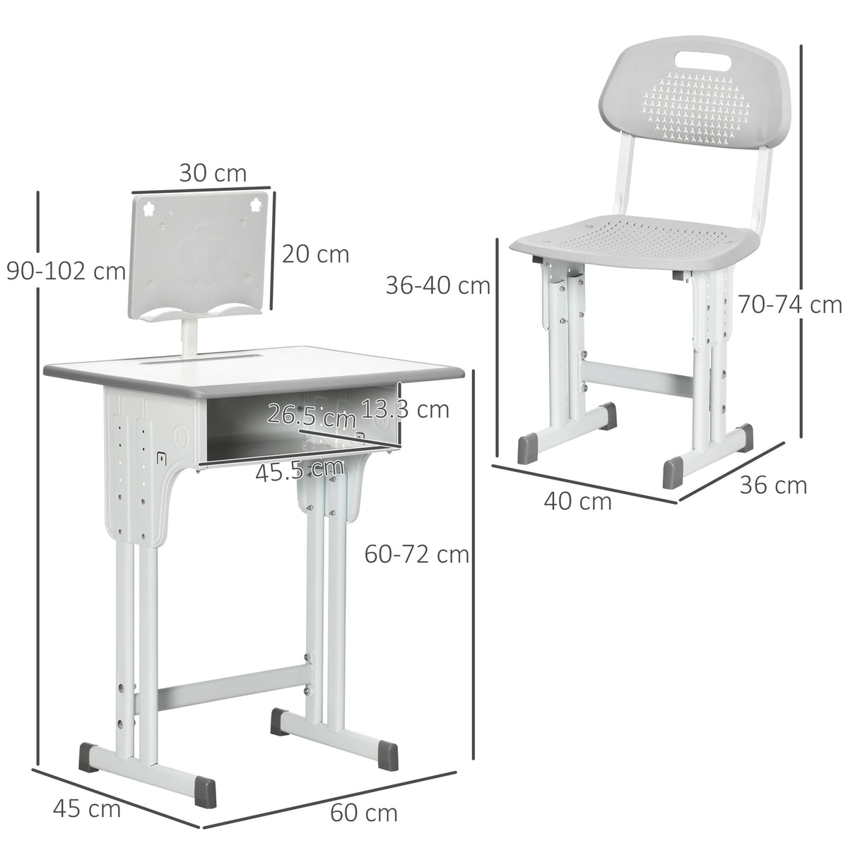 Kids Furniture Set with Adjustable Height, Non-Slip, Easy Assembly - product gallery image 3