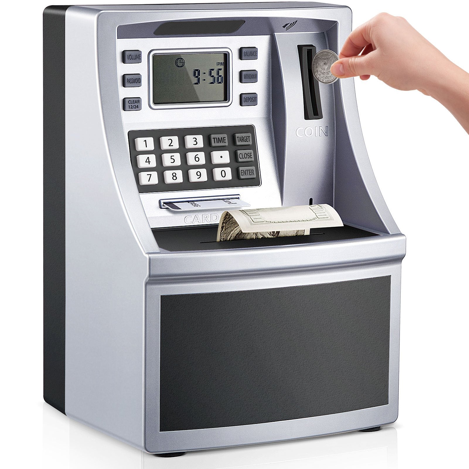 Kids Money Bank with ATM Piggy Toy Password Coin Counter - Black option