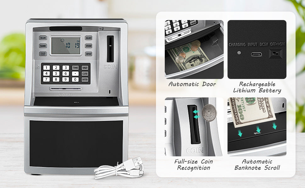 Kids Money Bank with ATM Piggy Toy Password Coin Counter - product gallery image 10