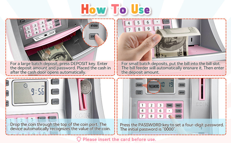 Kids Money Bank with ATM Piggy Toy Password Coin Counter - product gallery image 13