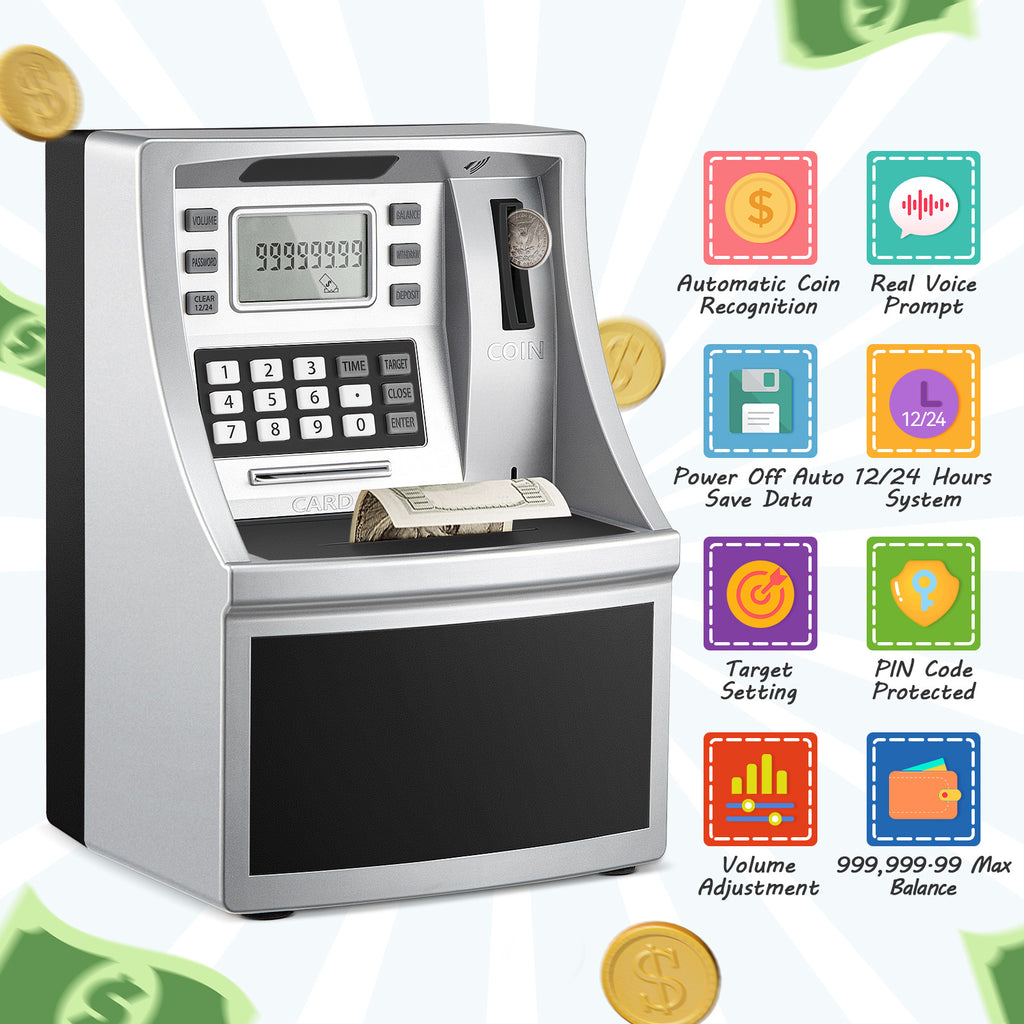 Kids Money Bank with ATM Piggy Toy Password Coin Counter - product gallery image 7