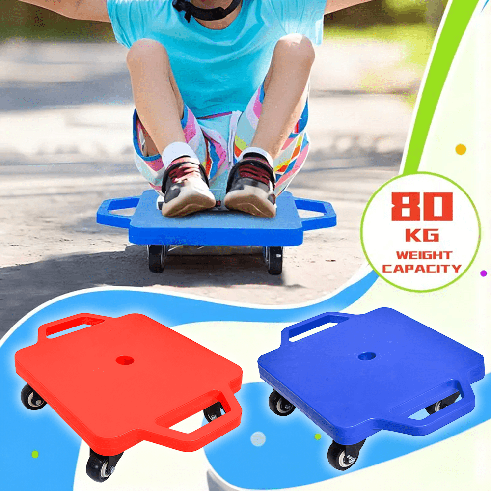 Kids Scooter Board with Wheels, Wood, Floor Swivel Wheels Double-Side Handles - product gallery image 11