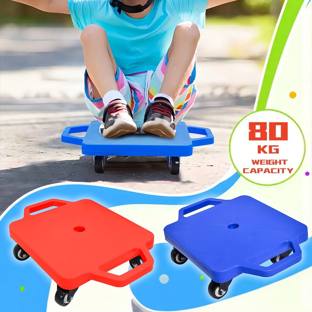 Kids Scooter Board with Wheels, Wood, Floor Swivel Wheels Double-Side Handles - product gallery image 8