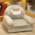 Kids Sofa with Foldable Chair Cartoon Animal Design Soft - Grey Dog, Two Fold option