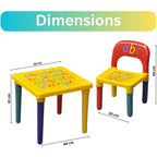 Kids Table & Chair Set with Plastic, Trendi ABC Alphabet Plastic Table (Red & Blue) - product gallery image 6