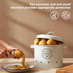Kitchen Canister Set with Lockable, Metal, Retro Metal of Potato, Onion Garlic - product gallery image 7
