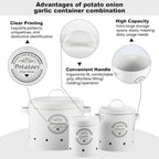 Kitchen Canister Set with Lockable, Metal, Retro Metal of Potato, Onion Garlic - product gallery image 8