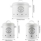 Kitchen Canister Set with Lockable, Metal, Retro Metal of Potato, Onion Garlic - product gallery image 9