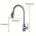 Kitchen Faucet with Pull Down Sprayer with Stainless Steel, 1pc - product gallery image 4