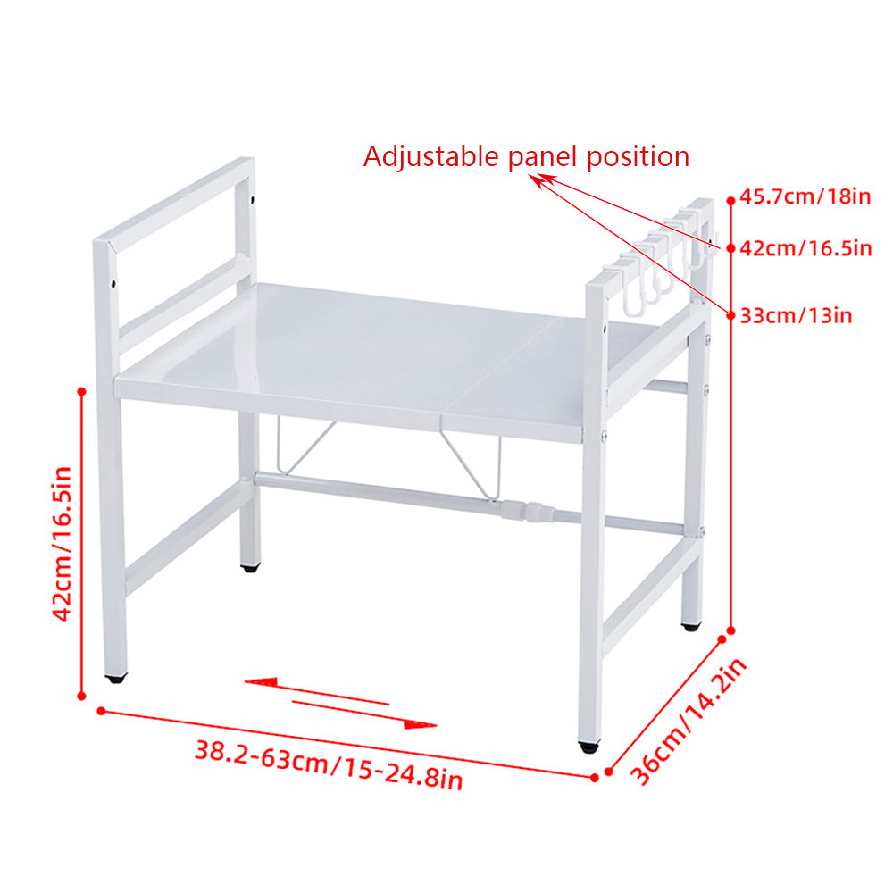 Kitchen Shelving & Rack with 63cm, Carbon Steel, 2-Tier Adjustable Microwave Shelf Stand - product gallery image 11