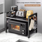 Kitchen Shelving & Rack with 63cm, Carbon Steel, 2-Tier Adjustable Microwave Shelf Stand - product gallery image 3