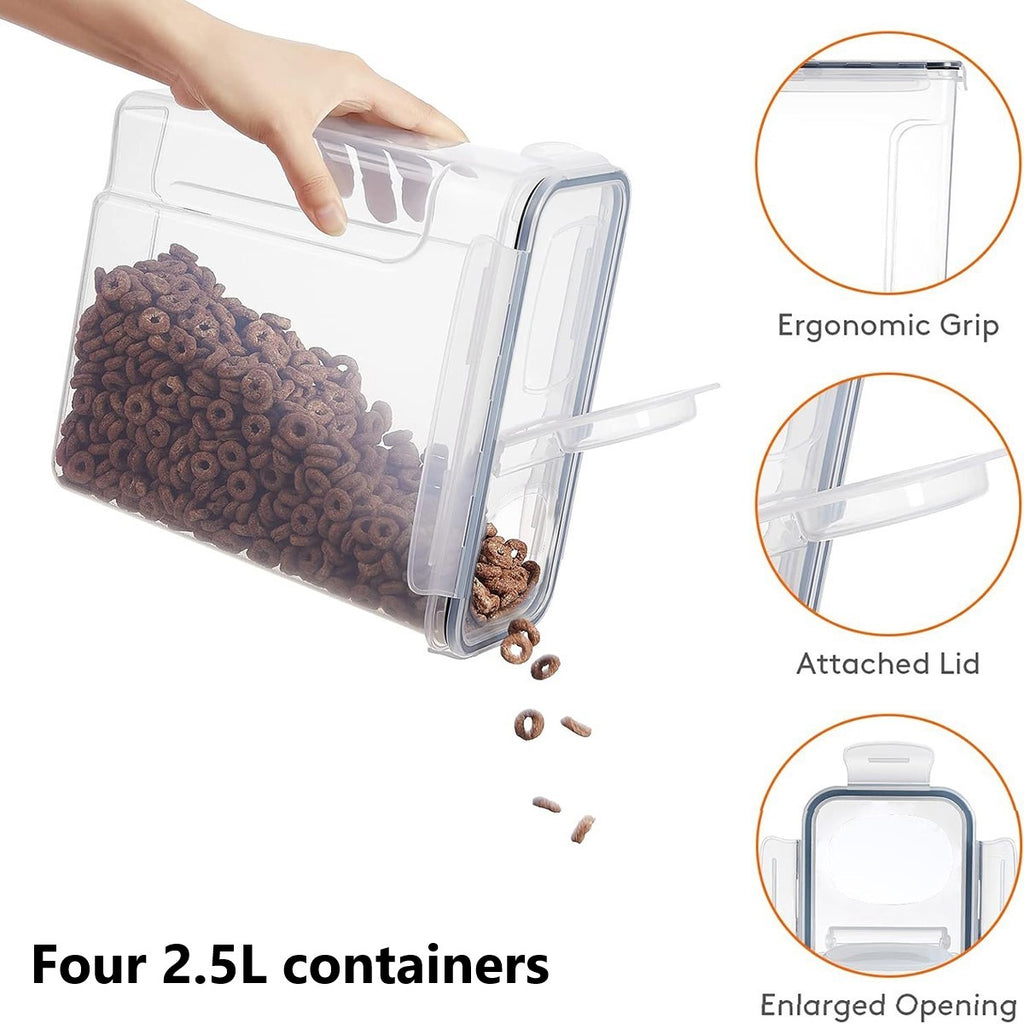 Kitchen Storage Jars & Canister with Large Food Lids of 2.5L or - Four 2.5L containers option
