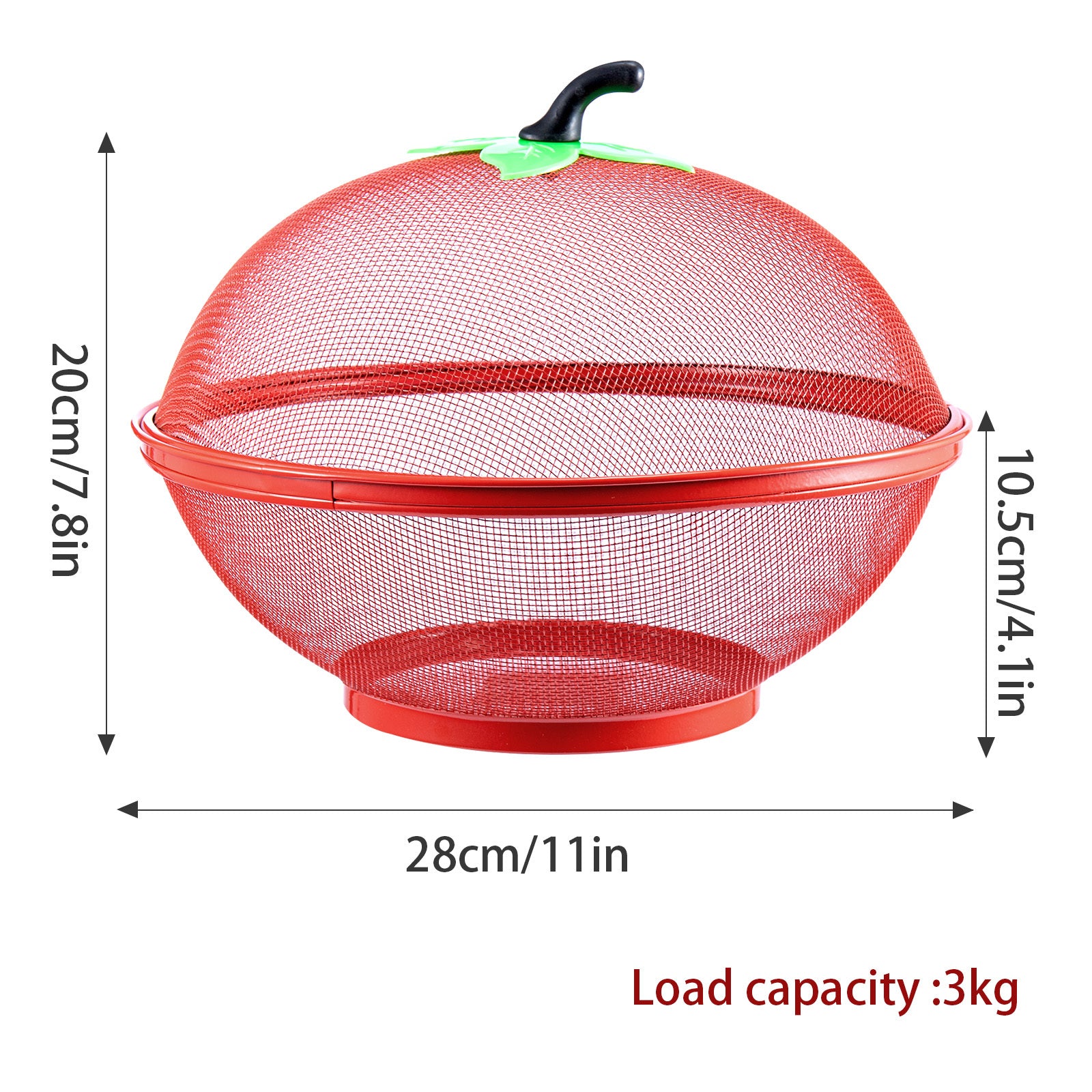 Kitchen Storage & Organisation with Lockable, Plastic, Apple Shape Fruit Basket Mesh Lid - product gallery image 4