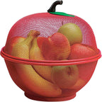 Kitchen Storage & Organisation with Lockable, Plastic, Apple Shape Fruit Basket Mesh Lid - product gallery image 6