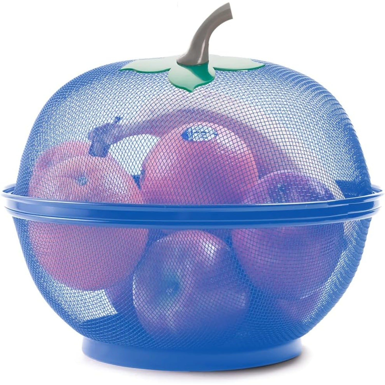 Kitchen Storage & Organisation with Lockable, Plastic, Apple Shape Fruit Basket Mesh Lid