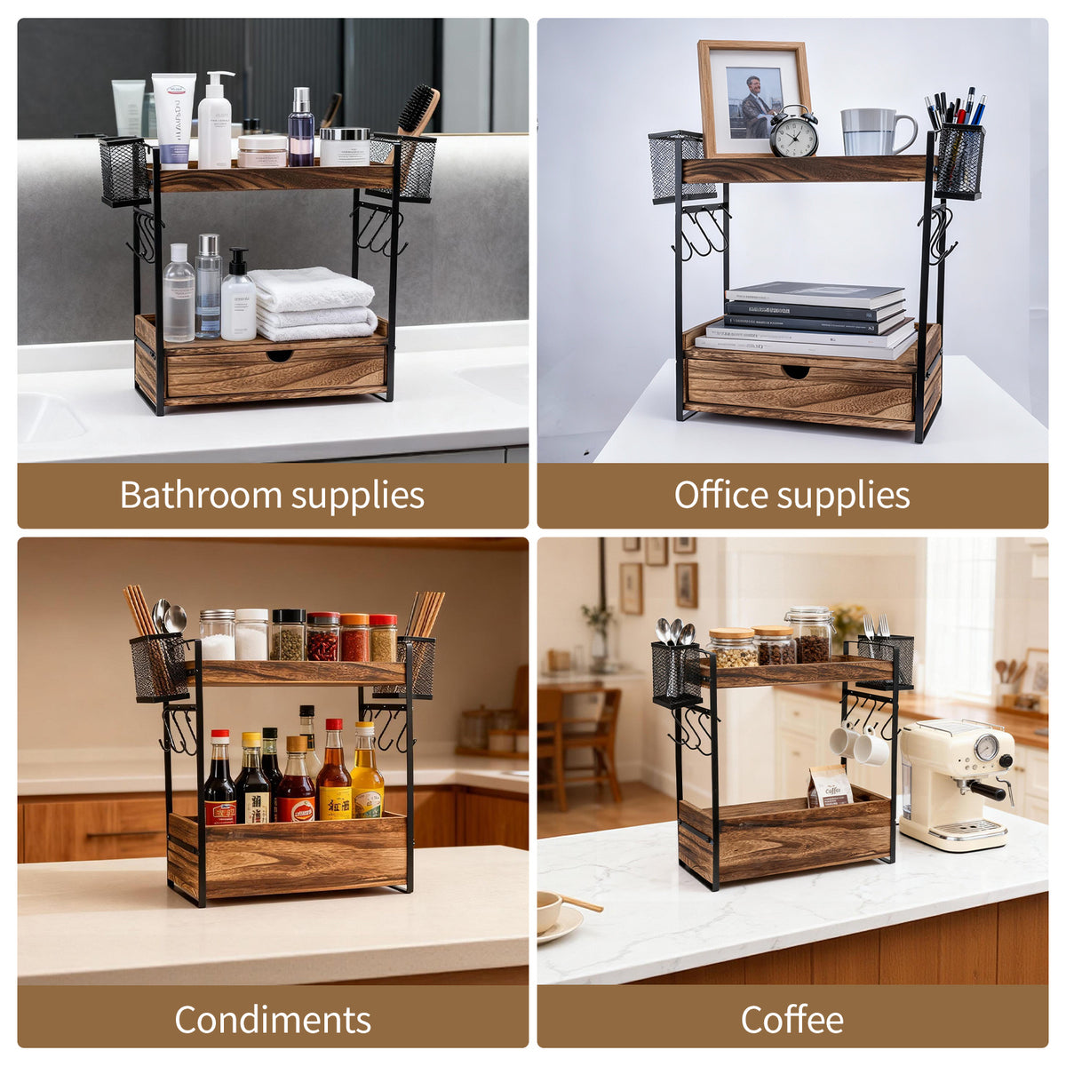 Kitchen Storage Shelf with Space-Saving, Non-Slip for home offices - product gallery image 5