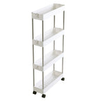 Kitchen Storage Trolley with Easy Assembly, Wheels, Slim Rolling Cart 3-4 Tier White - product gallery image 11