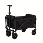 Kitchen Storage Trolley with Foldable, Adjustable Height, Wheels, Steel + Oxford Cloth - product gallery image 2