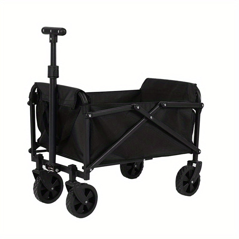 Kitchen Storage Trolley with Foldable, Adjustable Height, Wheels, Steel + Oxford Cloth - product gallery image 2