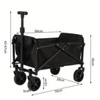 Kitchen Storage Trolley with Foldable, Adjustable Height, Wheels, Steel + Oxford Cloth - product gallery image 4