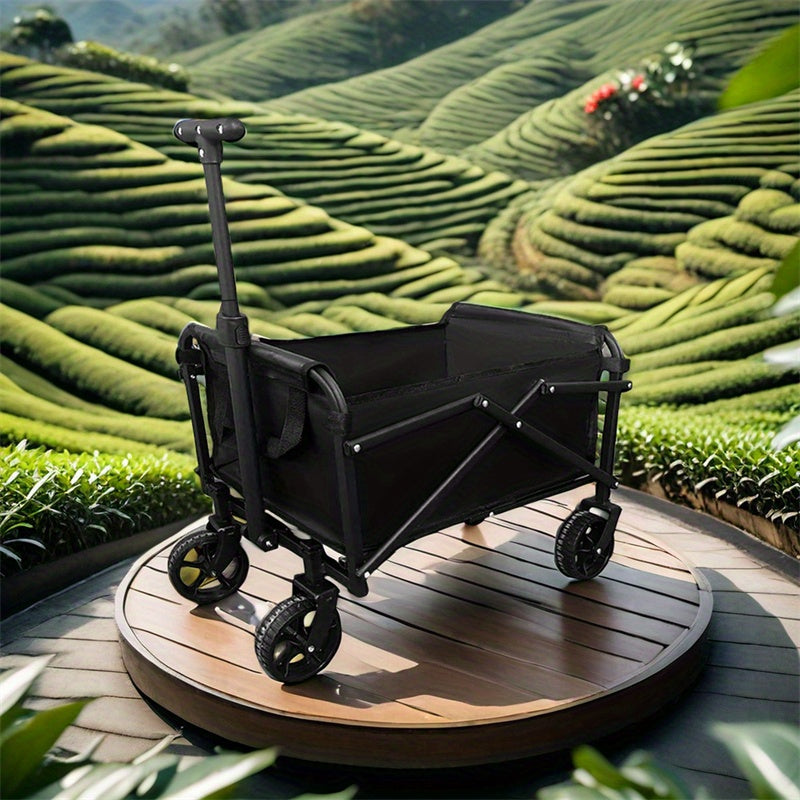 Kitchen Storage Trolley with Foldable, Adjustable Height, Wheels, Steel + Oxford Cloth - product gallery image 5