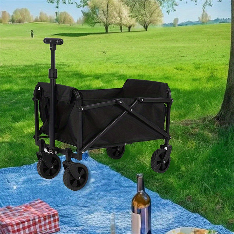 Kitchen Storage Trolley with Foldable, Adjustable Height, Wheels, Steel + Oxford Cloth - product gallery image 7
