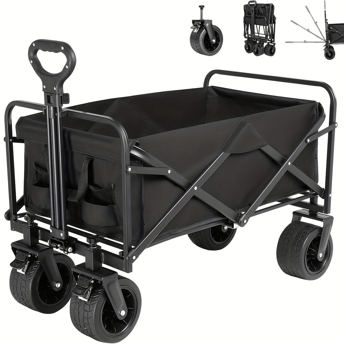 Kitchen Storage Trolley with Foldable, Wheels, 200KG - 200KG/440LB option