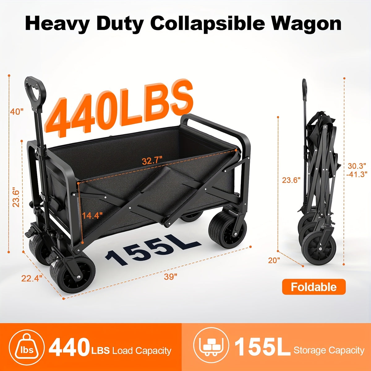Kitchen Storage Trolley with Foldable, Wheels, 200KG - product gallery image 4