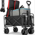 Kitchen Storage Trolley with Foldable, Wheels, Heavy Duty Folding Utility Wagon Cart - Black option