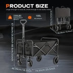 Kitchen Storage Trolley with Foldable, Wheels, Heavy Duty Folding Utility Wagon Cart - product gallery image 4