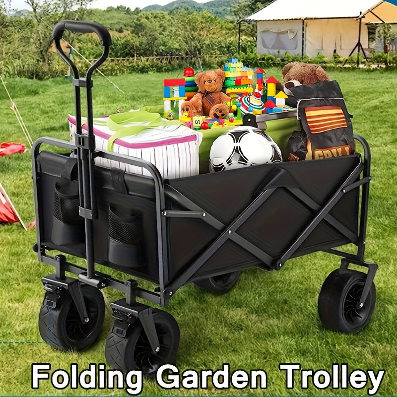 Kitchen Storage Trolley with Foldable, Wheels, Heavy Duty Folding Utility Wagon Cart - product gallery image 7