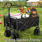 Kitchen Storage Trolley with Foldable, Wheels, Heavy Duty Folding Utility Wagon Cart - product gallery image 7