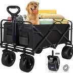 Kitchen Storage Trolley with Foldable, Wheels, Heavy Duty Folding Utility Wagon Cart - product gallery image 8