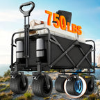 Kitchen Storage Trolley with Foldable, Wheels, Heavy Duty Folding Utility Wagon Cart