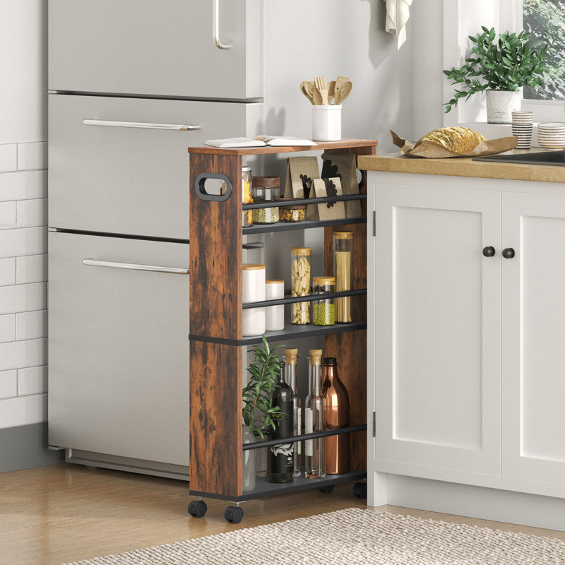 Kitchen Storage Trolley with Space-Saving, Easy Assembly, Pull-Out