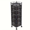 Kitchen Storage Trolley with Space-Saving, Wheels, Lockable - BLACK option