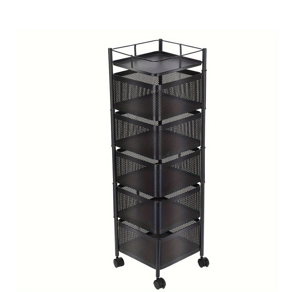 Kitchen Storage Trolley with Space-Saving, Wheels, Lockable - product gallery image 2