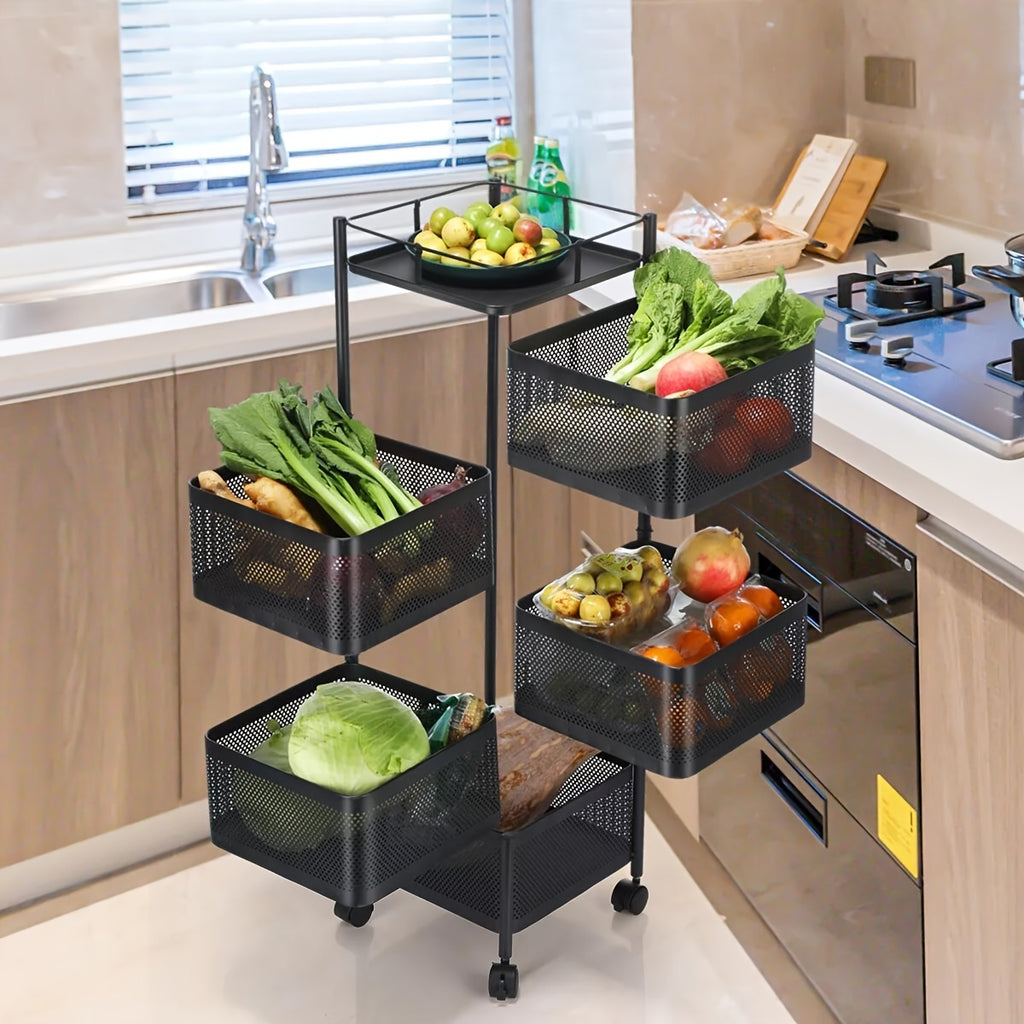 Kitchen Storage Trolley with Space-Saving, Wheels, Lockable - product gallery image 8