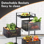 Kitchen Storage Trolley with Space-Saving, Wheels, Lockable - product gallery image 9