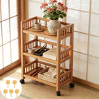 Kitchen Storage Trolley with Space-Saving, Wheels, Wood - product gallery image 4