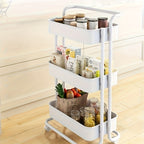 Kitchen Storage Trolley with Water-Resistant, Wheels, Lockable - product gallery image 10