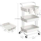 Kitchen Storage Trolley with Water-Resistant, Wheels, Lockable - product gallery image 3