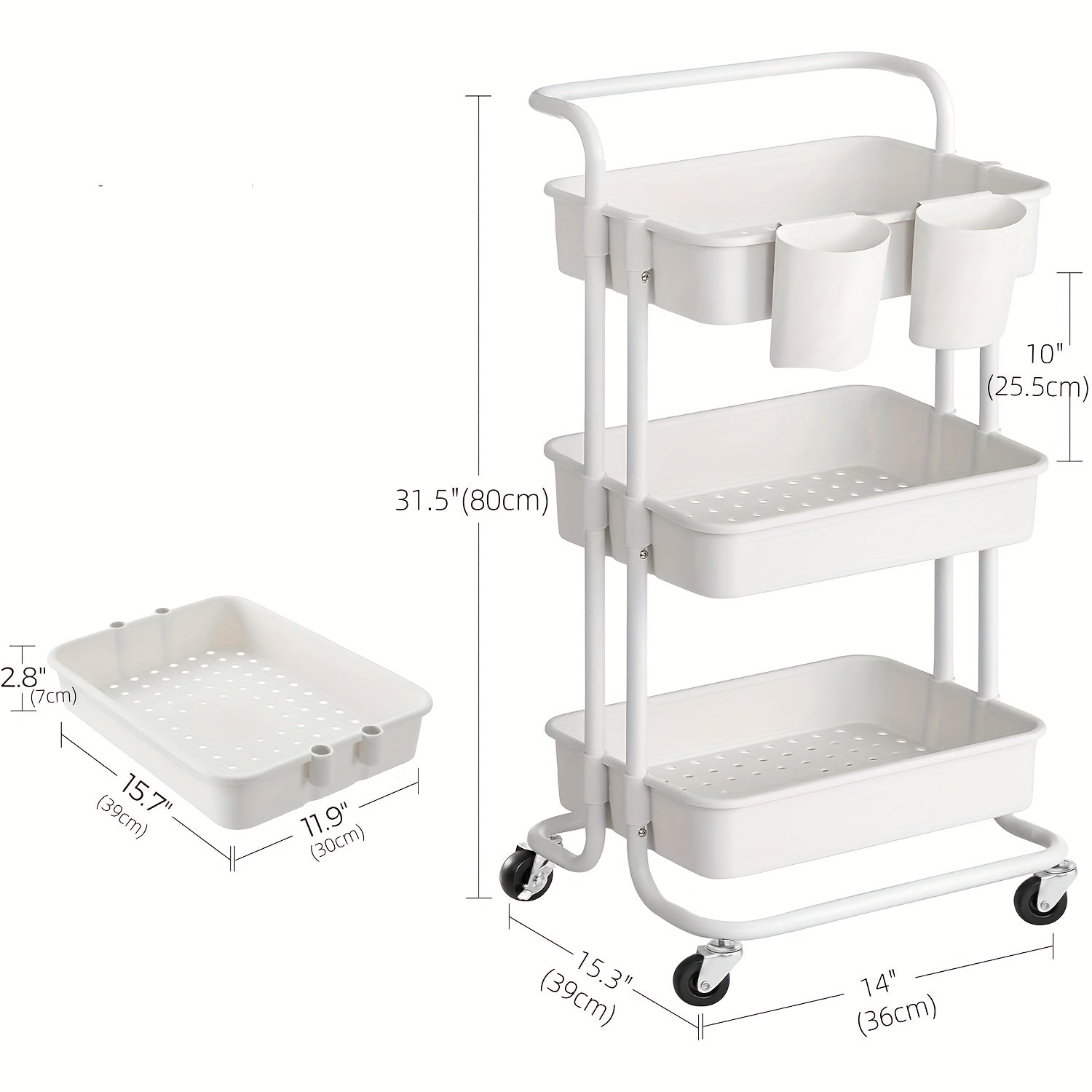 Kitchen Storage Trolley with Water-Resistant, Wheels, Lockable - product gallery image 3
