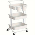 Kitchen Storage Trolley with Water-Resistant, Wheels, Lockable - White option