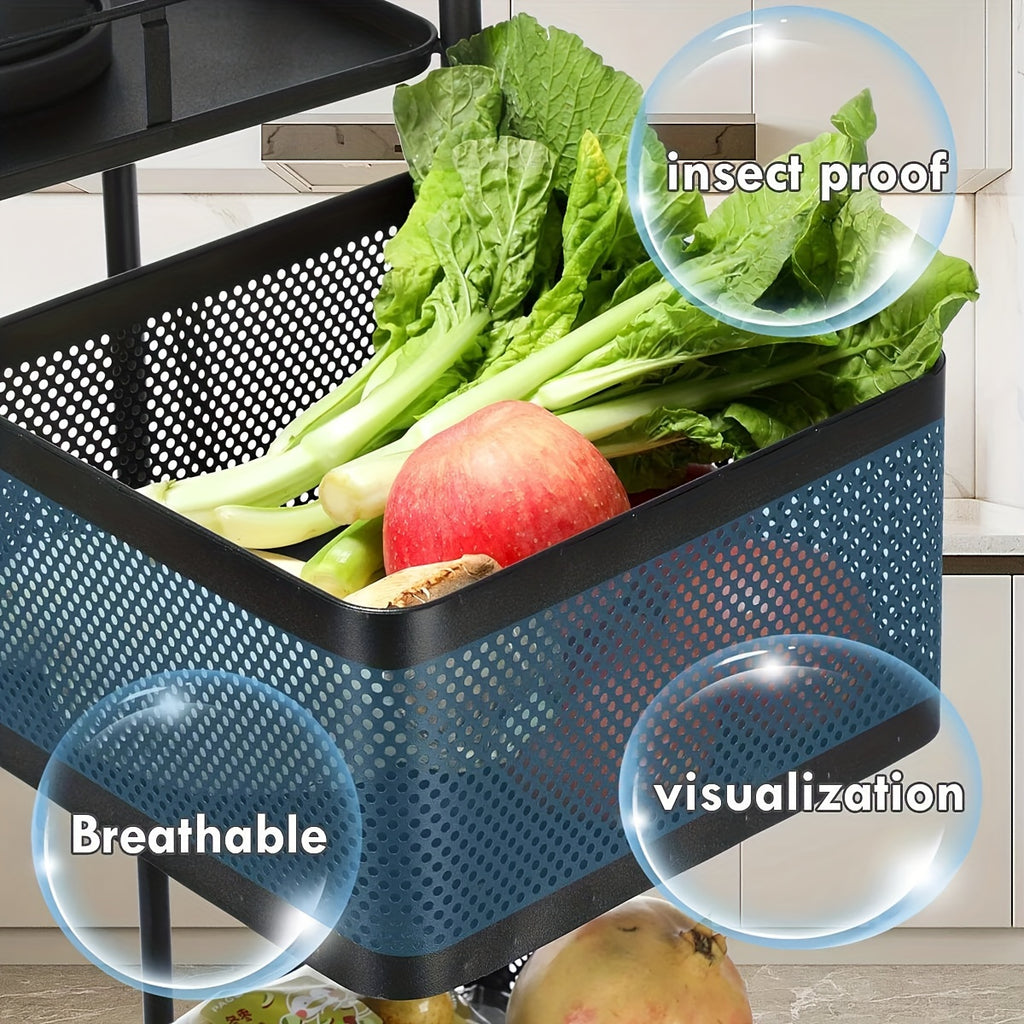 Kitchen Storage Trolley with Wheels, Carbon Steel for kitchens - product gallery image 5