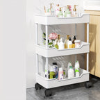 Kitchen Storage Trolley with Wheels, Plastic, Lightweight 3-Tier Rolling Utility Cart - product gallery image 2