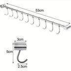 Kitchen Utensil Rail with Wall-Mounted, 52cm, Stainless Steel - product gallery image 7
