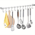 Kitchen Utensil Rail with Wall-Mounted, 52cm, Stainless Steel - Silver option
