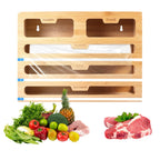 Kitchen Wrap Dispenser with Bamboo, Five-in-One Bamboo Three Cutters - product gallery image 9