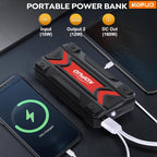 KOPUO Portable 3000A Car Battery Jump Starter (5.0L Gas/4L Diesel) Portable Car Jump Starter Battery Pack, 12V Car Battery Jumper Starter with Safety Jumper Cables, Fast Charge, with LED Lighting/Strobe Light/Sos, Compact Car Starter - prod